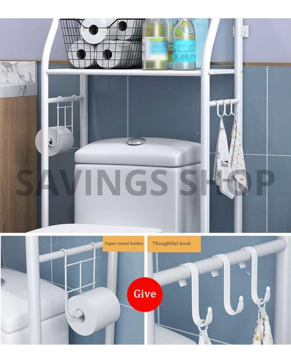 Scaffale per organizer da bagno