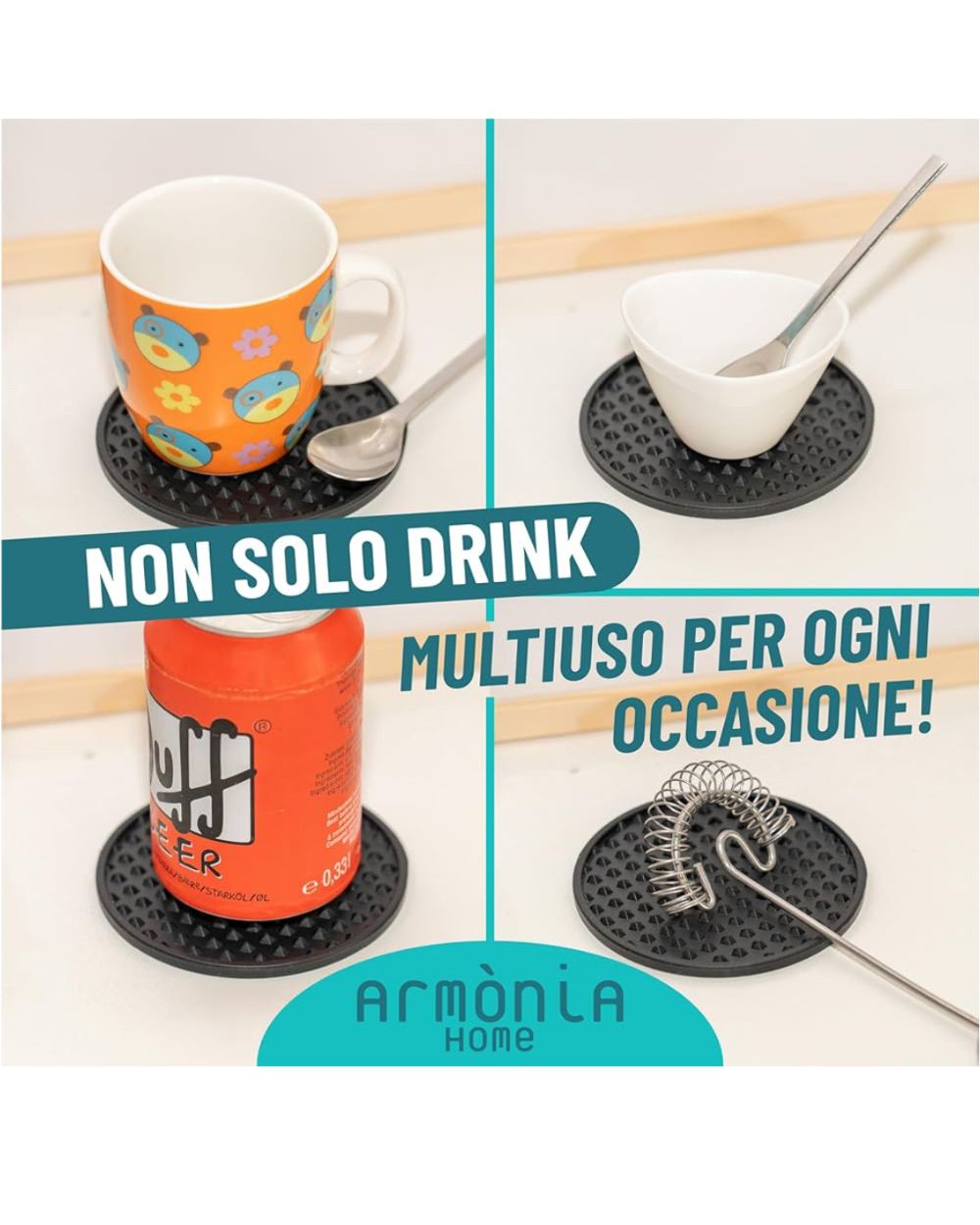 Sottobicchieri da tavola in silicone