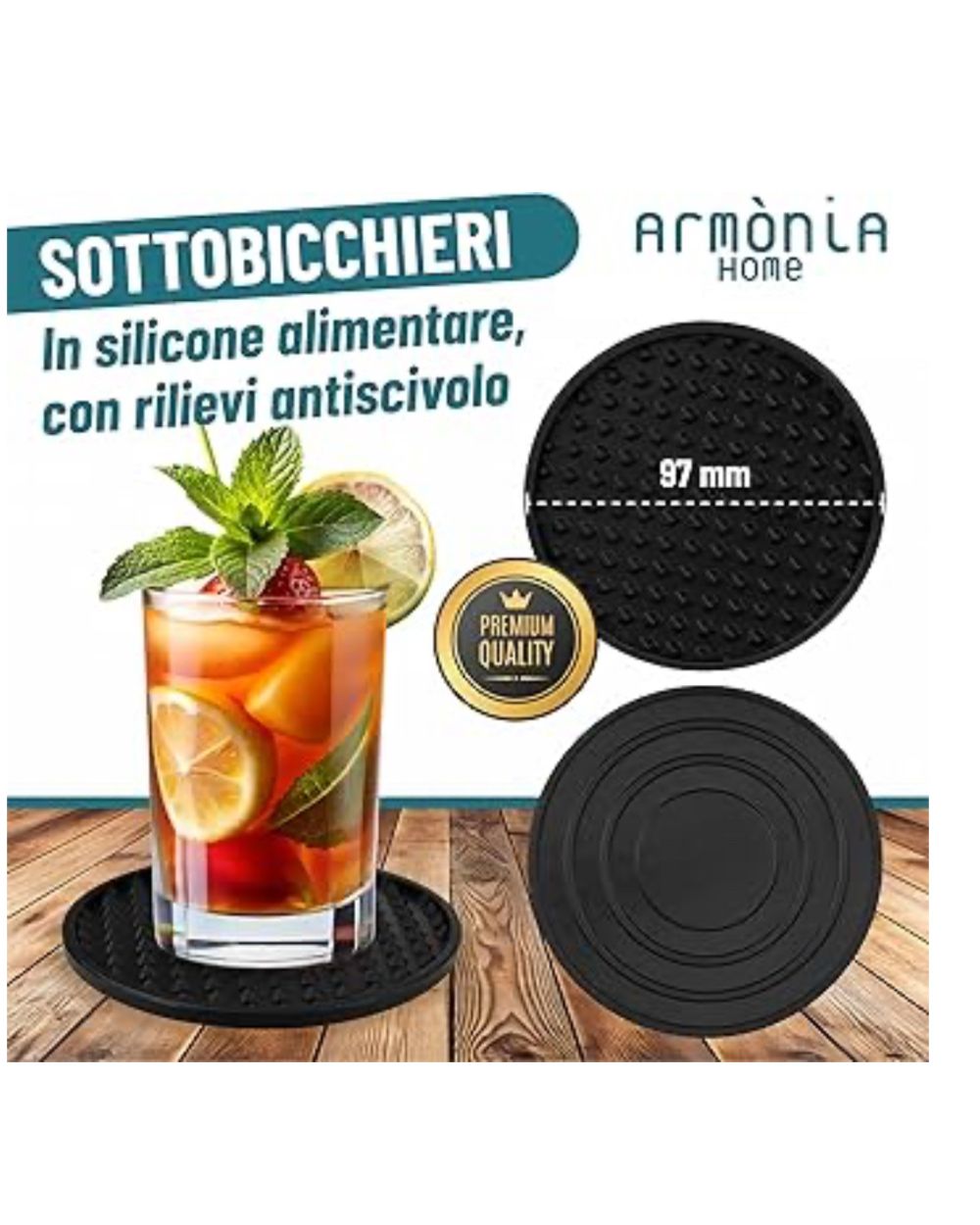 Sottobicchieri da tavola in silicone