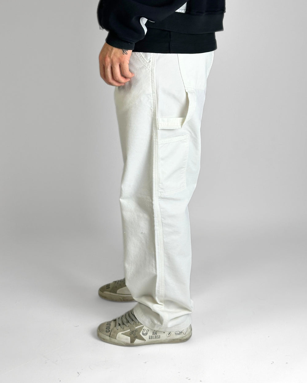 Pantalone Carpenter in Canvas Bianco