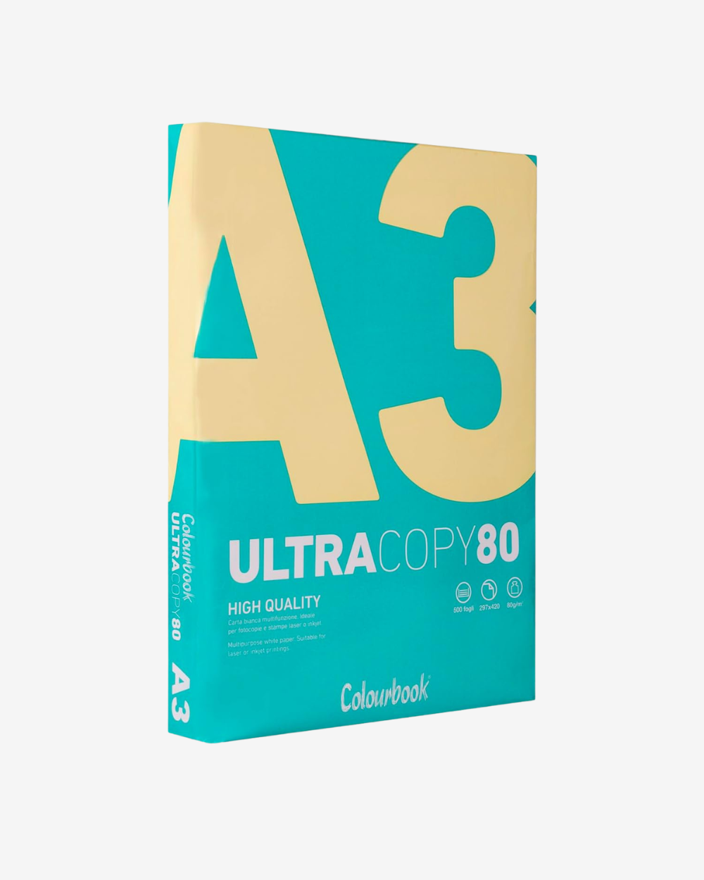 Colourbook | Carta A3 bianca 42x30cm, 80g/m², 500 fogli | Compatibile laser e inkjet, confezione robusta, uso ufficio e scolastico | Stampa nitida e versatile