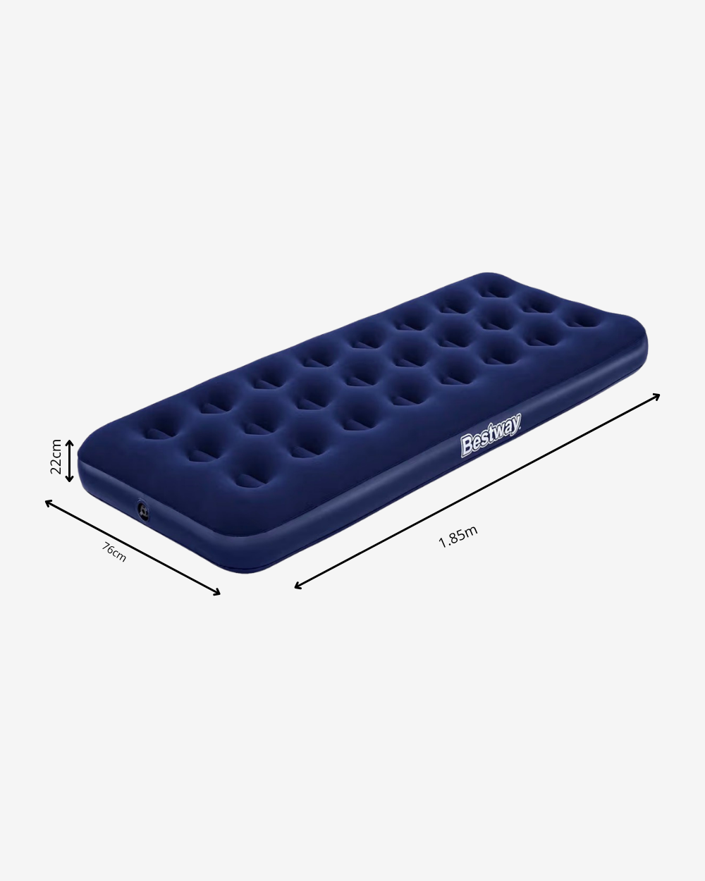 Bestway Materasso Gonfiabile Singolo e Matrimoniale Blu con Valvola Rapida e Superficie Floccata Velluto per Riposo Comfortabile