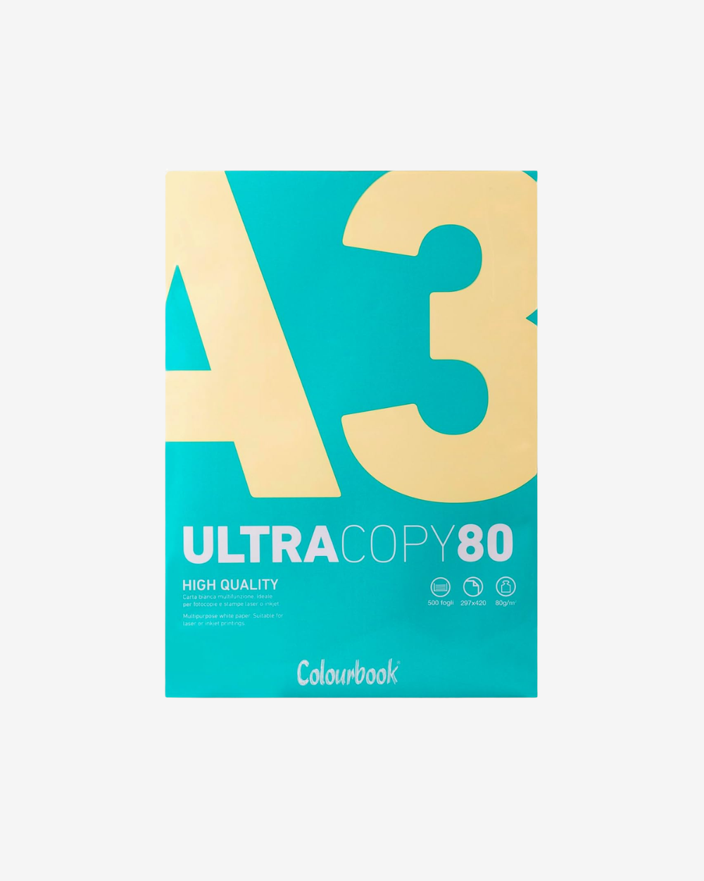 Colourbook | Carta A3 bianca 42x30cm, 80g/m², 500 fogli | Compatibile laser e inkjet, confezione robusta, uso ufficio e scolastico | Stampa nitida e versatile