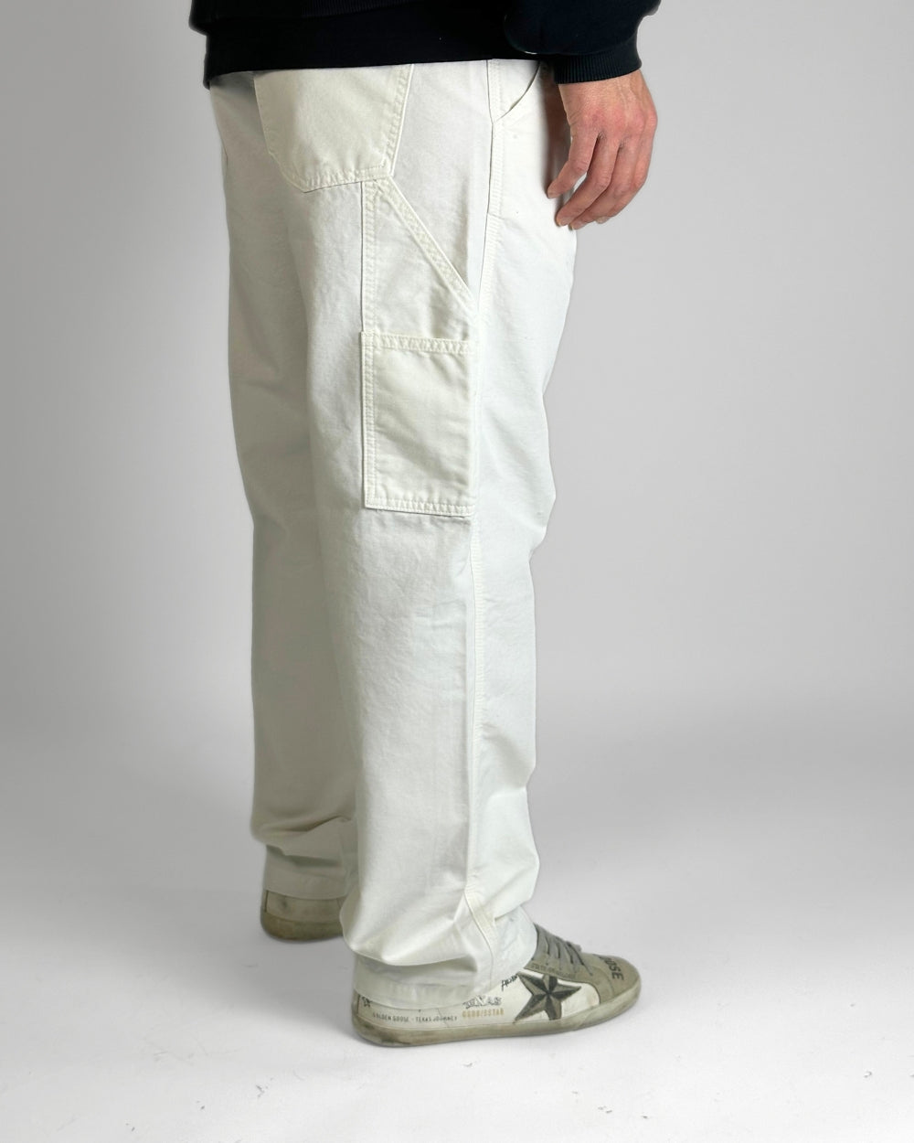 Pantalone Carpenter in Canvas Bianco