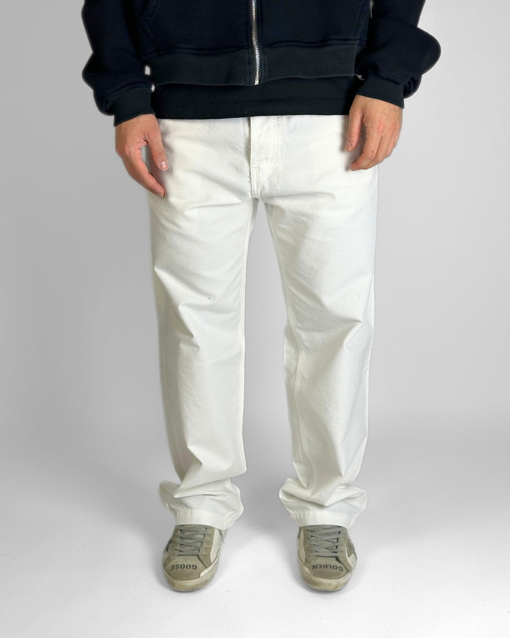 Pantalone Carpenter in Canvas Bianco