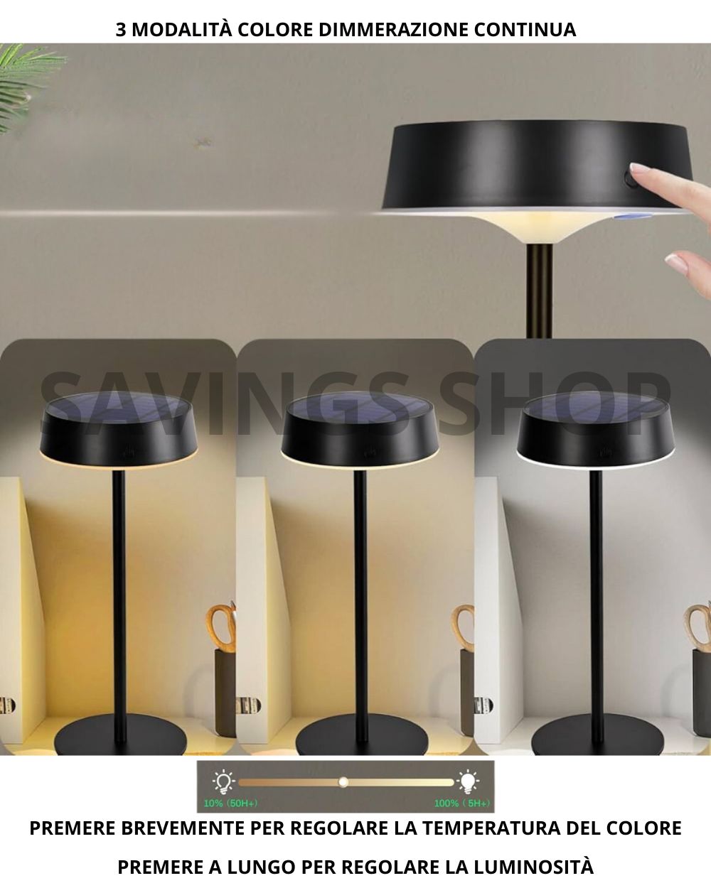 Lampada da Tavolo Solare Senza Fili