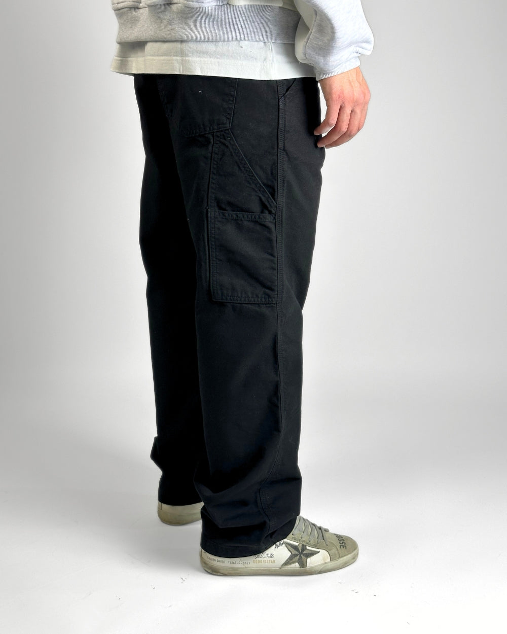 Pantalone Carpenter in Canvas Bianco