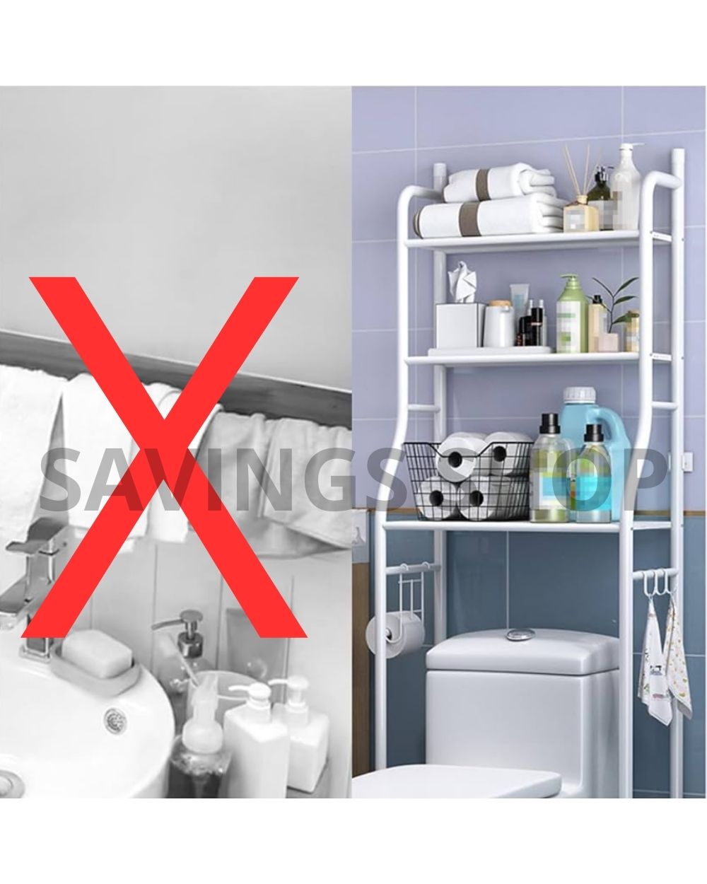 Scaffale per organizer da bagno