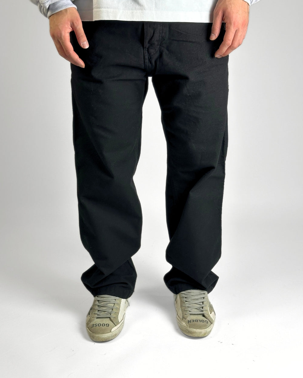 Pantalone Carpenter in Canvas Bianco