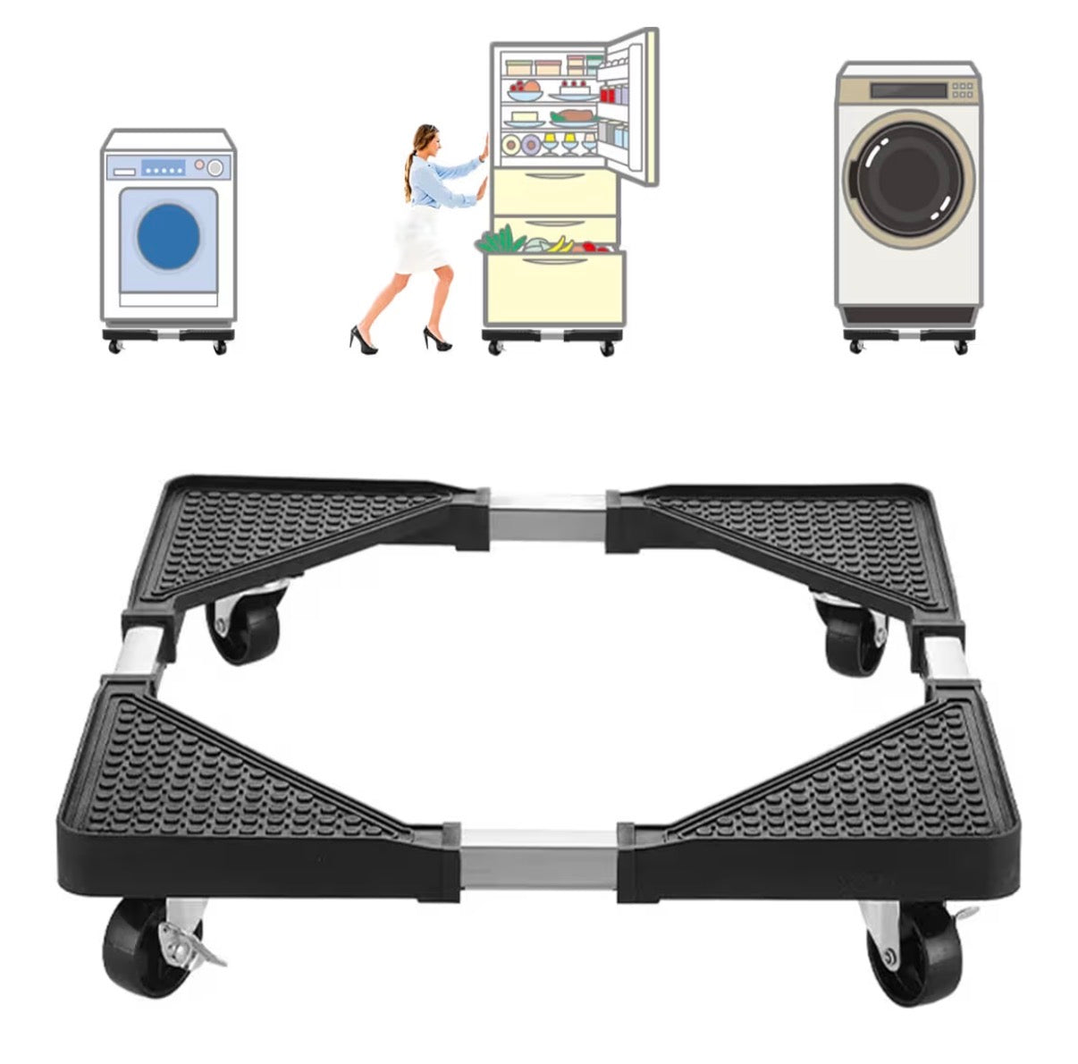 Base per lavatrice con ruote, supporto frigorifero, regolabile (40-60cm)
