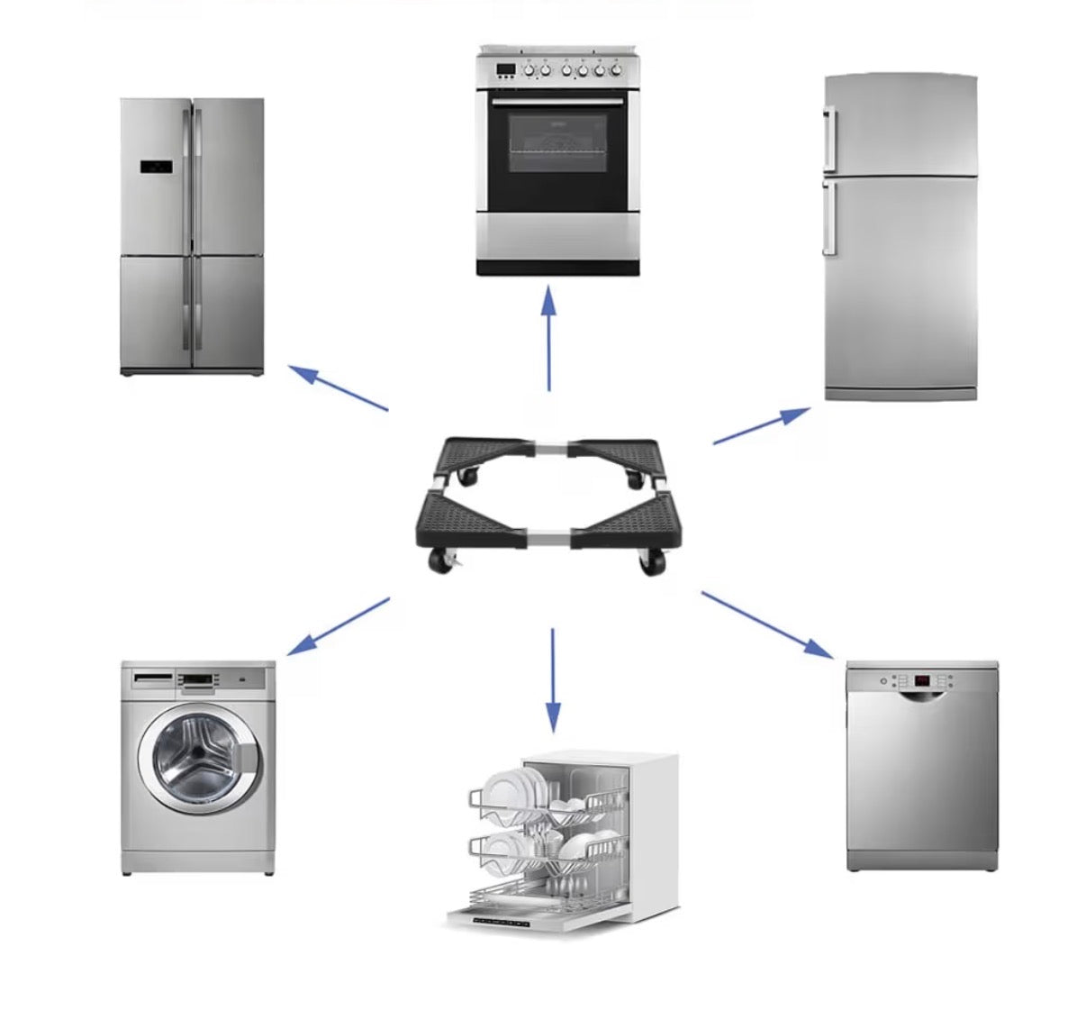 Base per lavatrice con ruote, supporto frigorifero, regolabile (40-60cm)