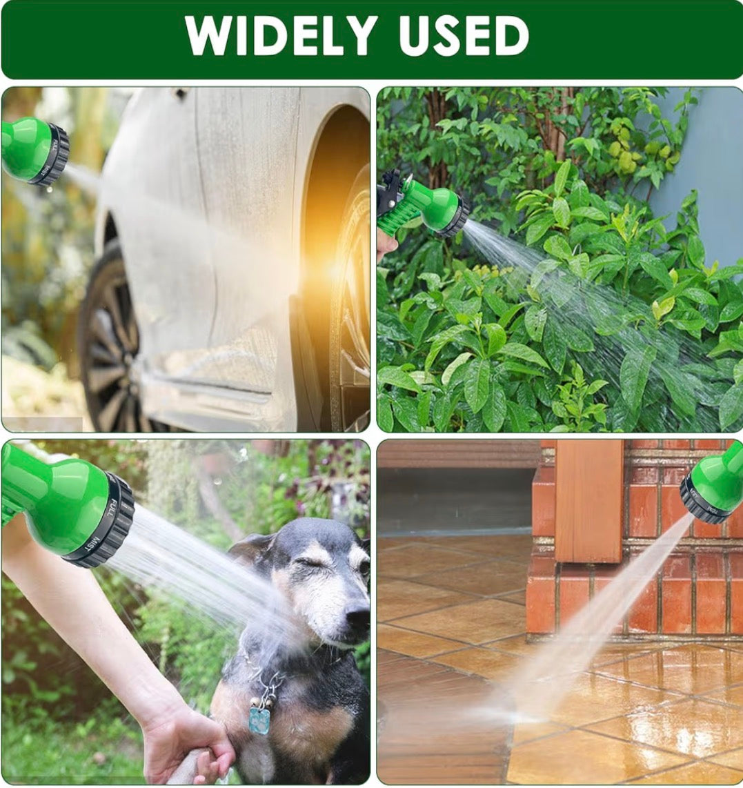 Tubo Estendibile da Giardino, Tubo per Irrigazione con 7 Modalità di Spruzzo Funzioni, Manichetta per Irrigazione con Pistola Acqua Per Lavaggio Auto, Giardino, Prato