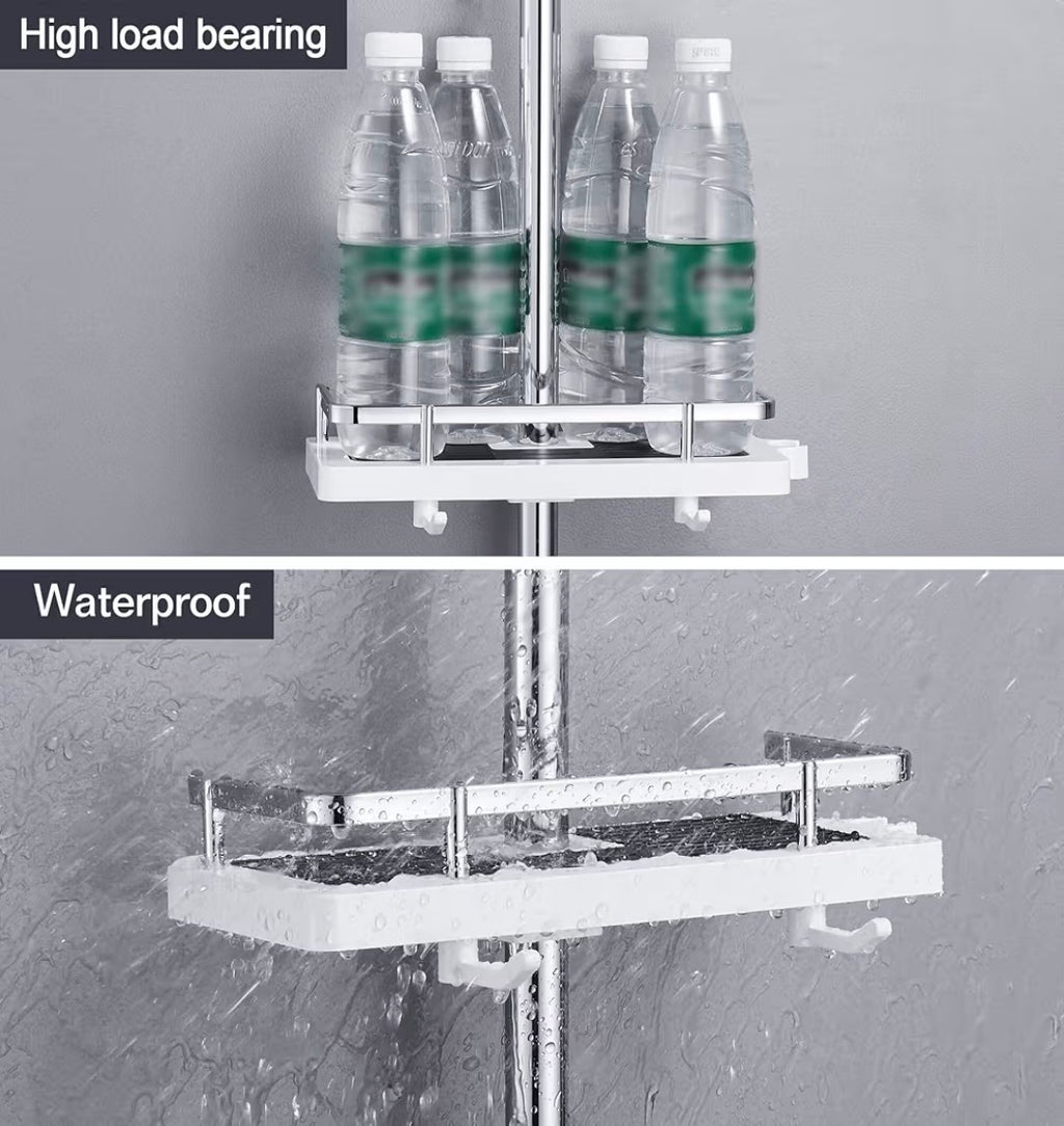 Di Palma Portasapone Doccia Senza Forare Portaoggetti Doccia Appendere Mensola per Doccia Staffe per Accessori Doccia Gancio per Soffione Adatto per binario [21mm-25mm], Bianco&nbsp;