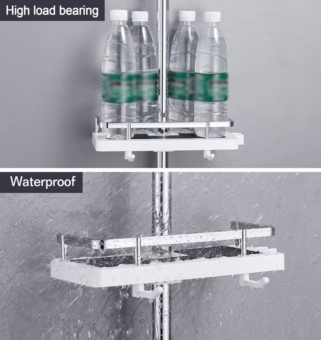 Di Palma Portasapone Doccia Senza Forare Portaoggetti Doccia Appendere Mensola per Doccia Staffe per Accessori Doccia Gancio per Soffione Adatto per binario [21mm-25mm], Bianco&nbsp;