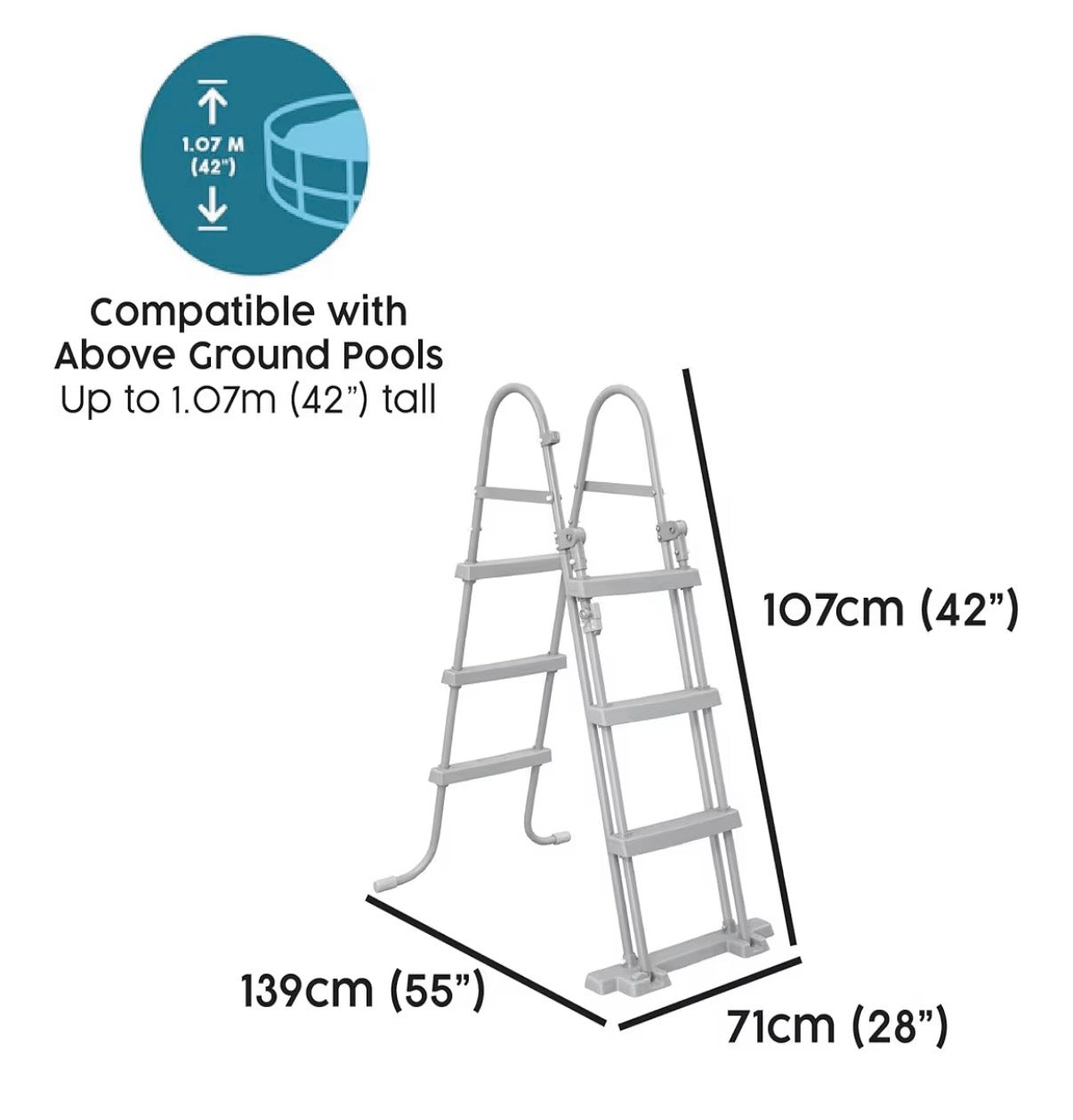 Bestway Scaletta di sicurezza da 107 cm