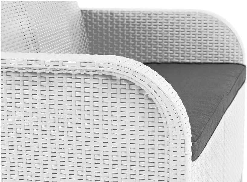 Rosalie Lounge Set con cuscini - Poltrone, Divano, Tavolino contenitore Bianco