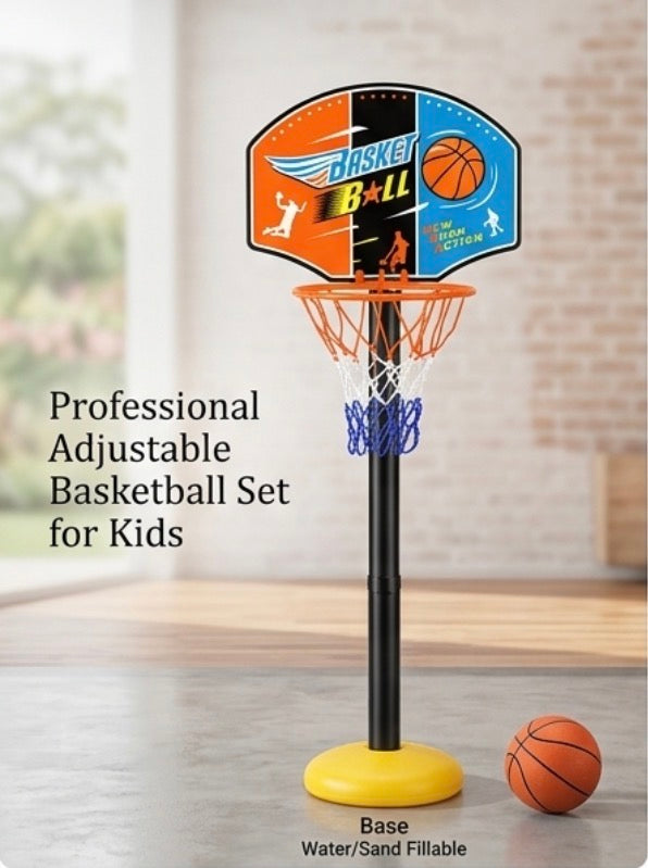 Canestro da Basket Professionale per Bambini - Altezza Regolabile fino a 150 cm - Base Riempibile con Acqua o Sabbia - Gioco Sportivo per Interni ed Esterni