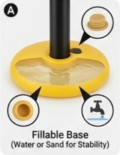 Canestro da Basket Professionale per Bambini - Altezza Regolabile fino a 150 cm - Base Riempibile con Acqua o Sabbia - Gioco Sportivo per Interni ed Esterni
