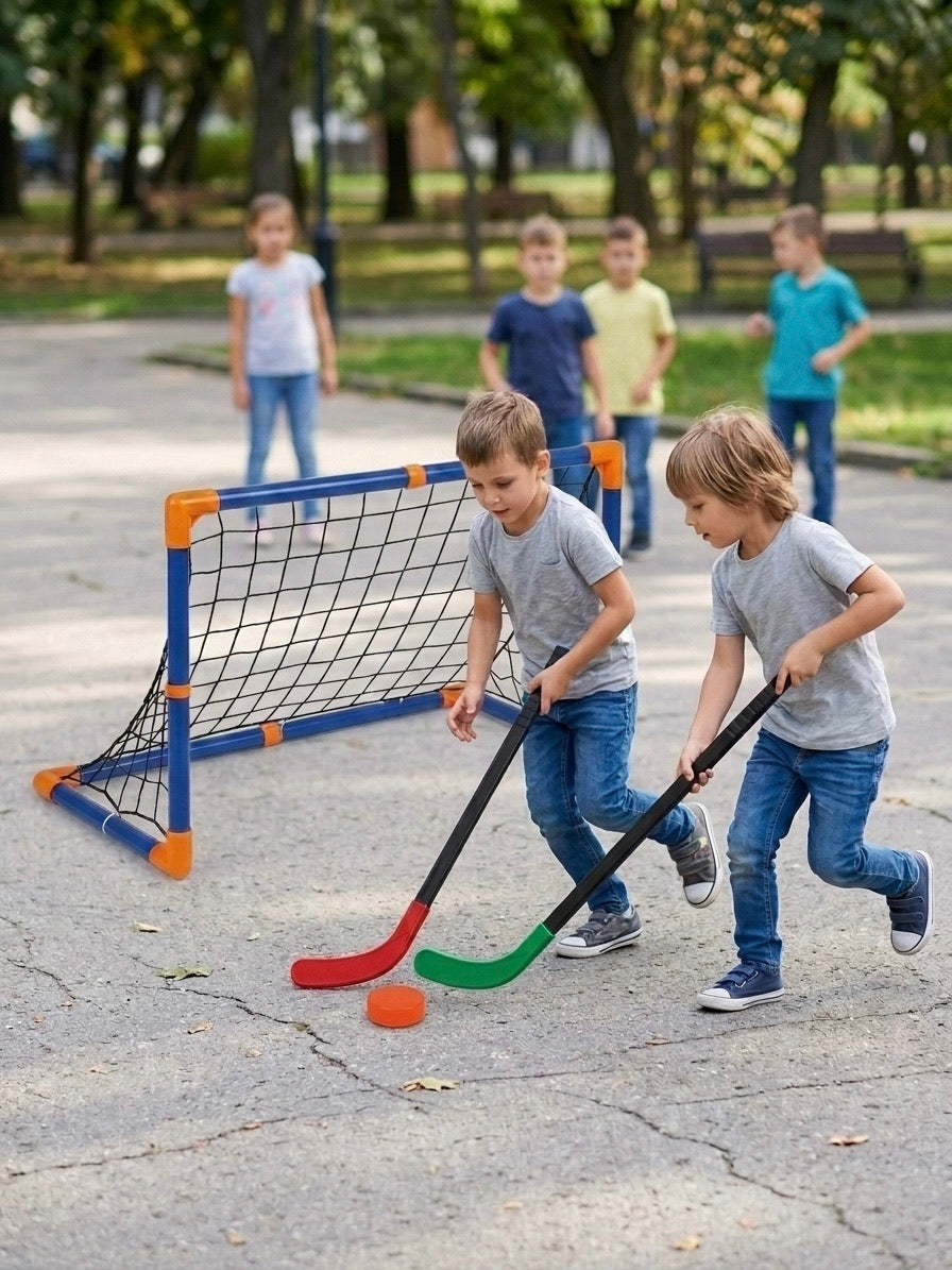 Set Sportivo 2 in 1 Porta da Calcio e Hockey per Bambini - Allena il Tuo Piccolo Campione!