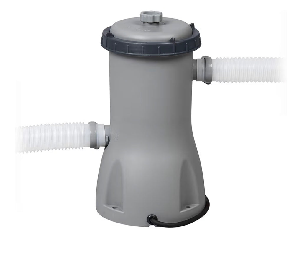 Piscina Bestway Power Steel - Set Completo Ovale con Pompa filtro, scala e telone, 488 x 305 x 107cm