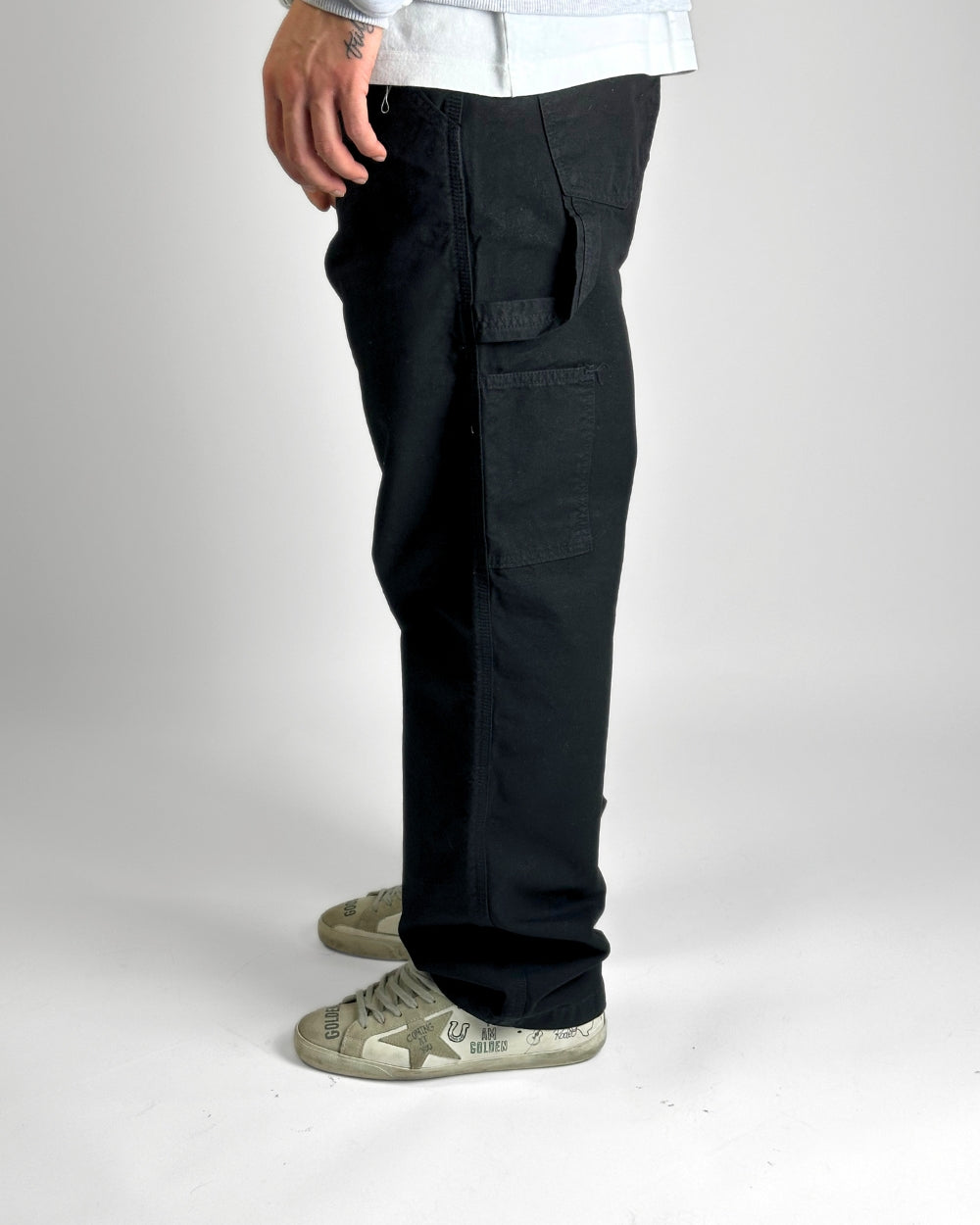 Pantalone Carpenter in Canvas Bianco