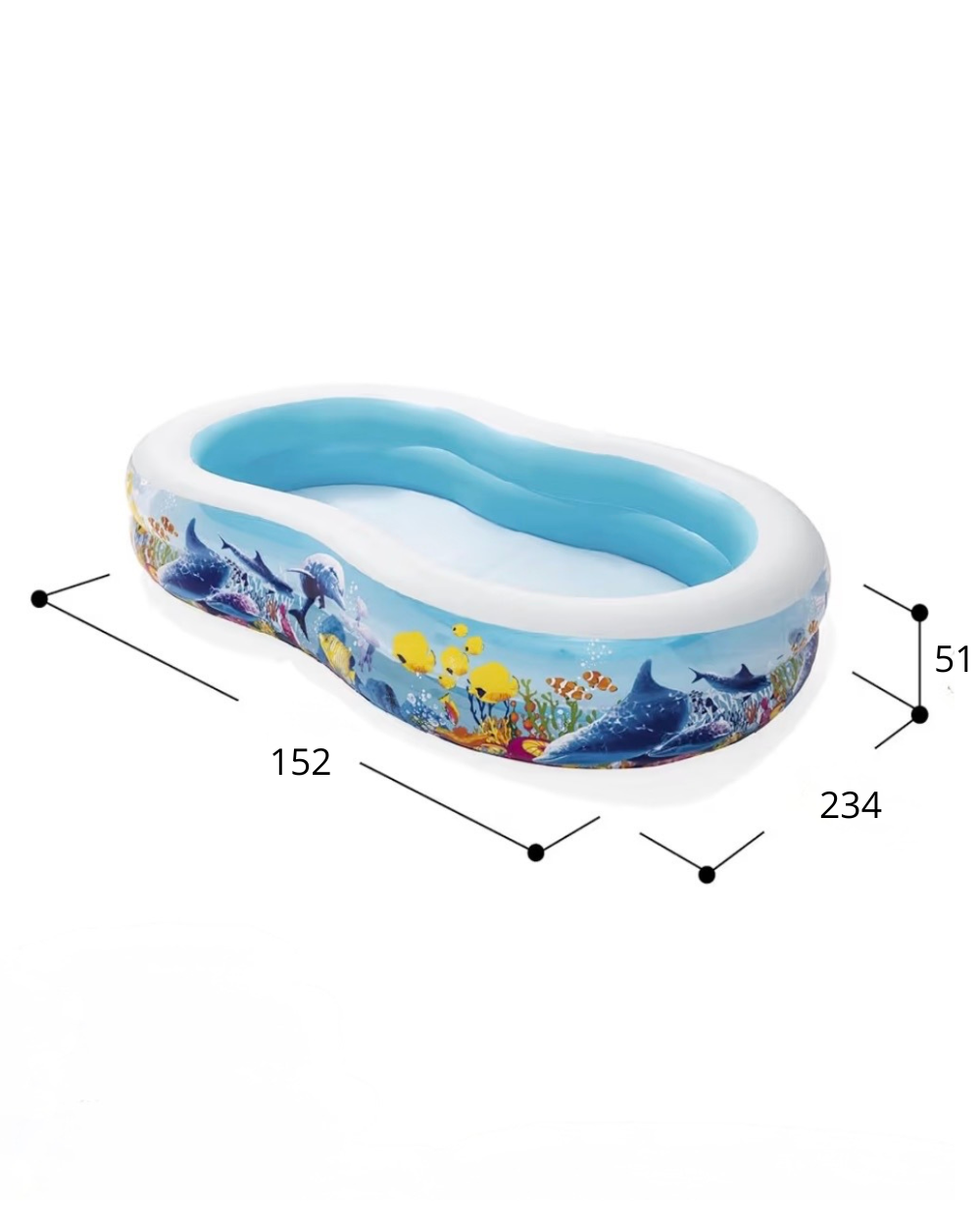 Bestway Piscina per bambini KIDDIE ELLIPTIC 152X234XH51CM